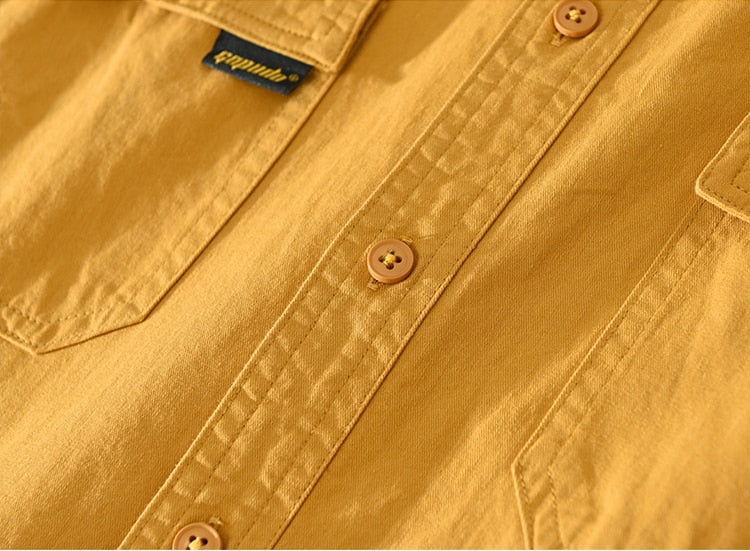 Safari Style Short Sleeve Shirt for Men Casual Turn-down Collar Tops Man Summer New Fashion Loose Button Up Shirt Clothing