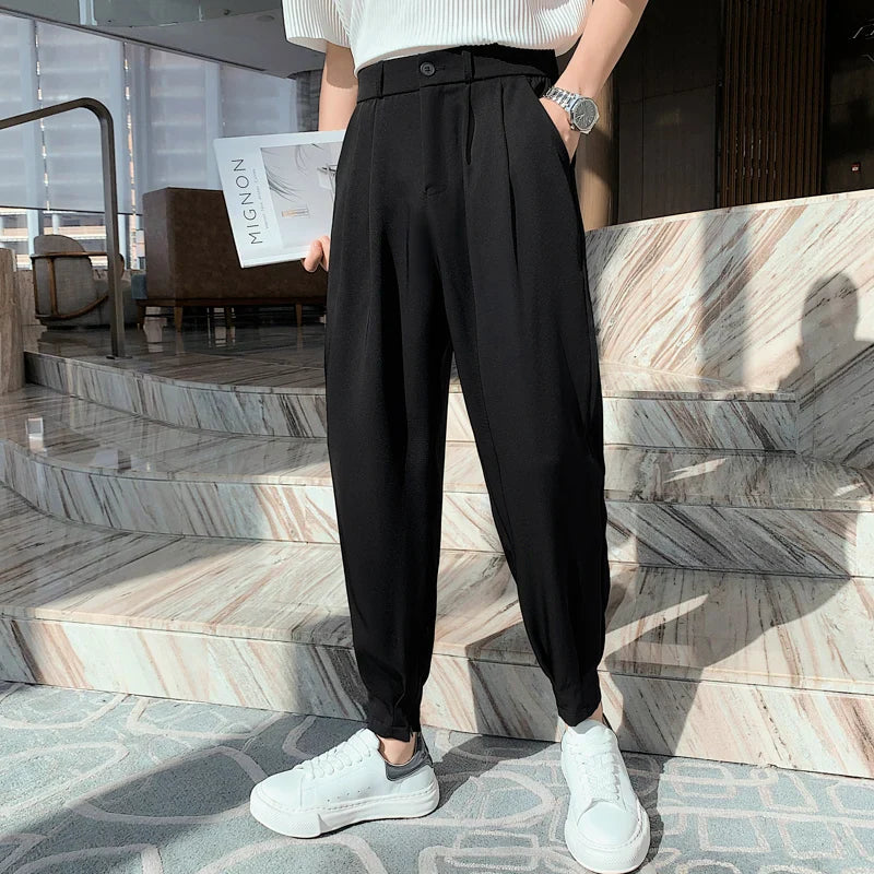 saferido Men Sspring High Quality Business Casual Pants/Male High quality Elastic waistline Haroun Pants Plus Size S-3XL