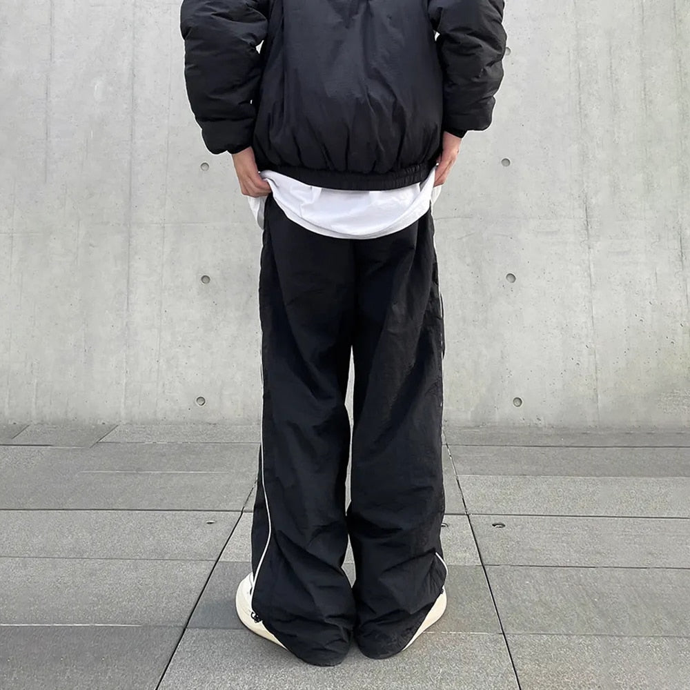 Baggy Pants for Men Parachute Vintage Oversize Joggers Harajuku Streetwear Sweatpants Black Wide Leg Trousers Male