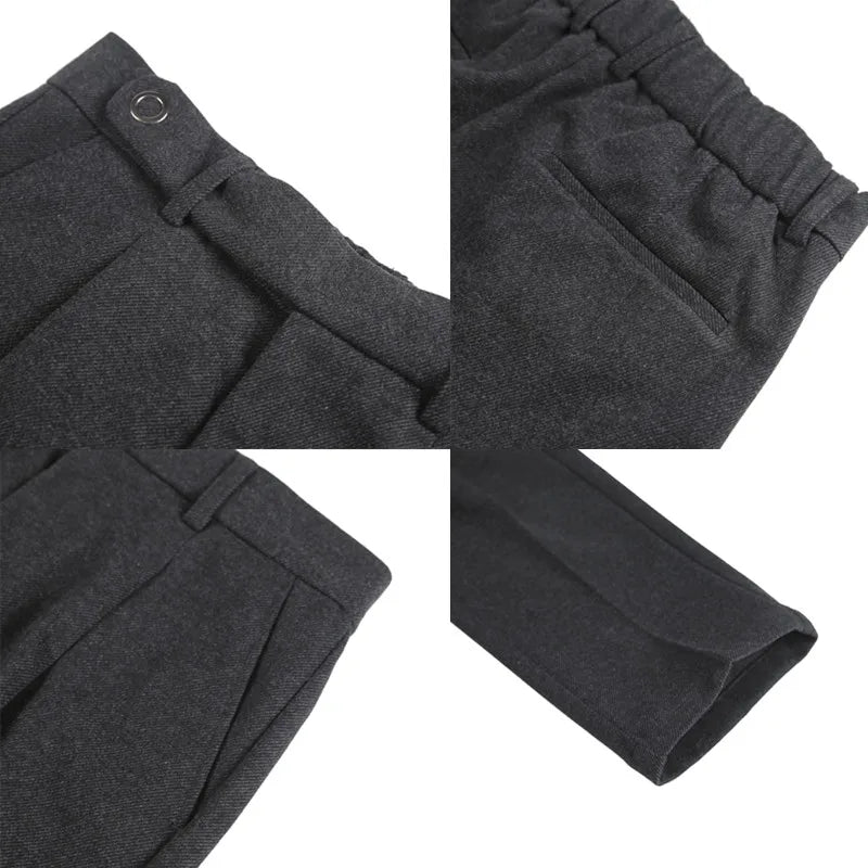 saferido Men's Spring High Quality Business Suit Pants Male Slim Fit Fashion Solid Color Casual Dress Trousers 29-38