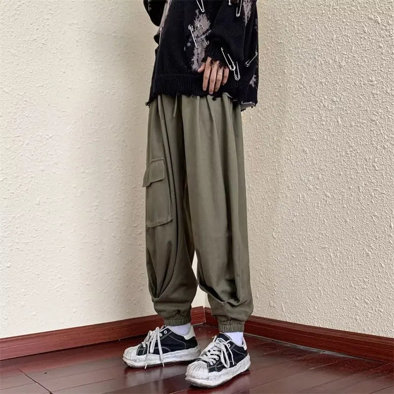 saferido Joggers Cargo Pants for Men Casual Hip Hop Hit Color Pocket Male Trousers Sweatpants Streetwear Harajuku Pants