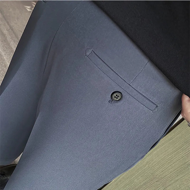 saferido Pleated Shorts Men Summer White Shorts Korean Fashion Casual Shorts Work Wear Clothes Breathable Comfort Slim Fit Bermudas