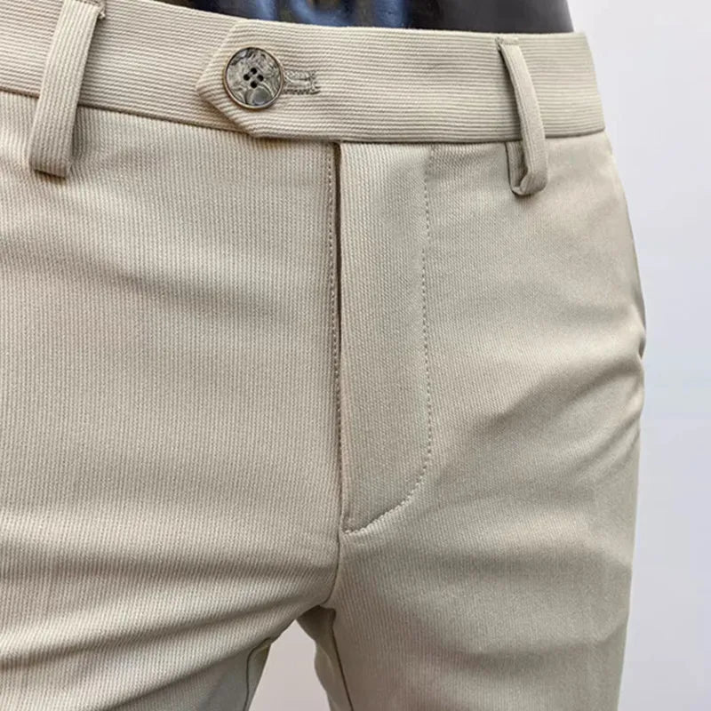 saferido Spring/Summer New Suit Pant Mens Korean Slim Business Formal Pants Black Beige Men Office Work Men Trousers