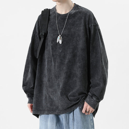 American Retro T Shirts Men Oversized T-shirt Women Loose Long Sleeve Shirt Vintage Hip Hop Y2K Style Men's Streetwear Plus Size