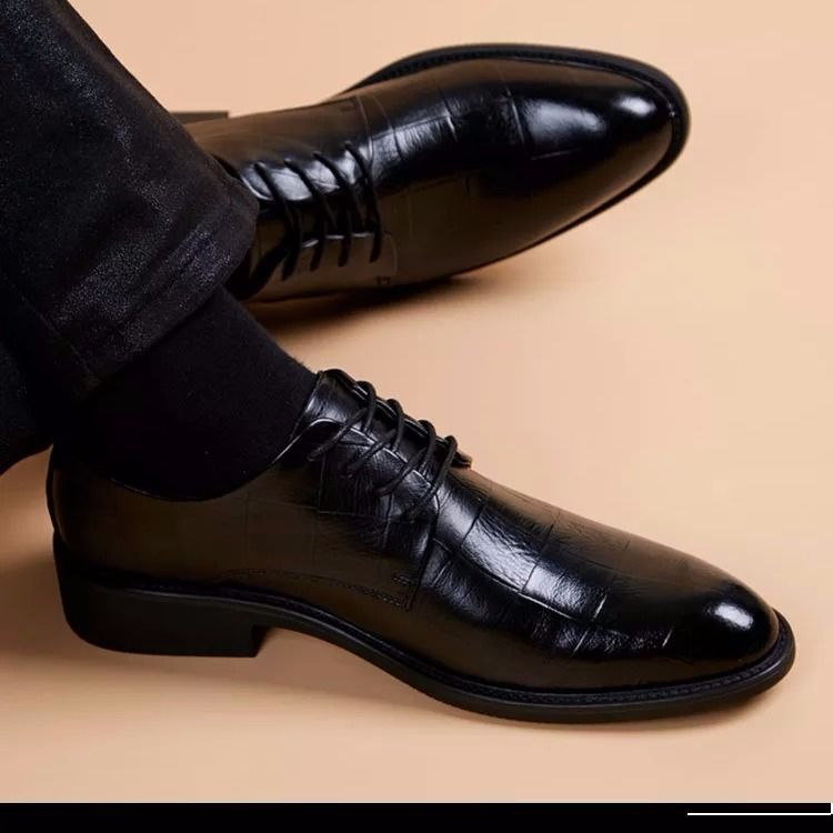 saferido New Black Men Suit Shoes Party Men's Dress Shoes Italian Leather Formal Shoes Men Office