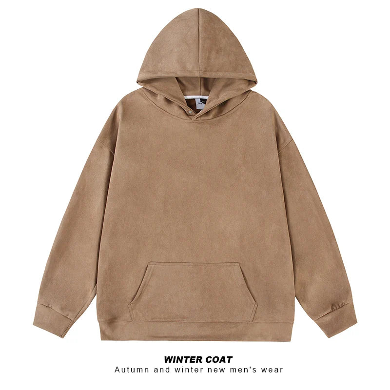 saferido Fall Men Sweatshirts Japanese Streetwear Vintage Trend Unisex Couple Loose Harajuku Casual Fleece Hoodies Coat