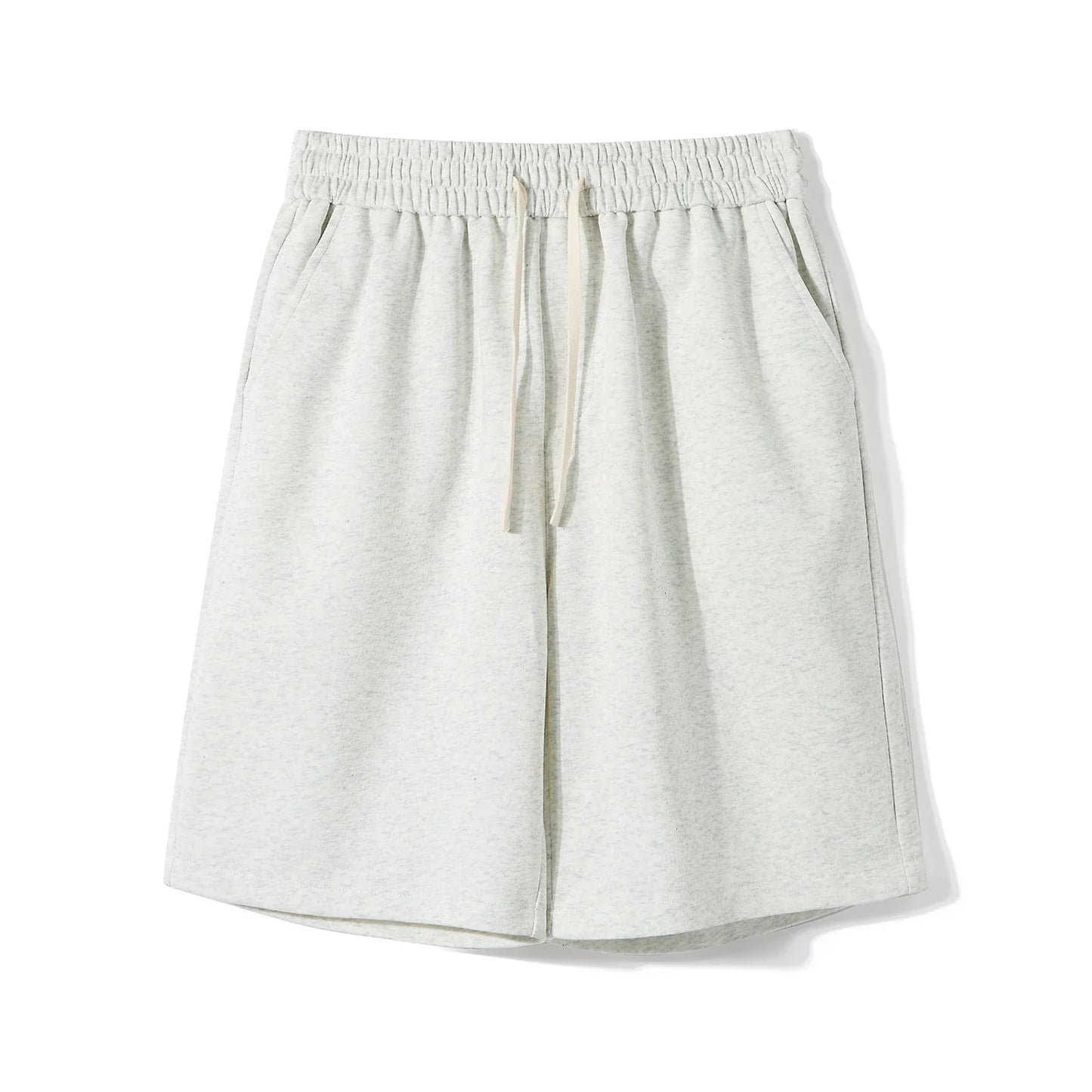 saferido Lace Up Striped Straight Shorts Men Clothing 2024 Summer New Loose Elastic Waist All-match Knee Men Shorts Korean Fashion Shorts
