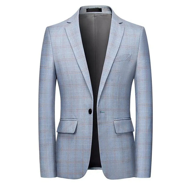 saferido Men's Spring High Quality Plaid Business Suit/Male Slim Fit Groom To Get Married Dress Blazers/Man Casual Jacket 5XL 6XL
