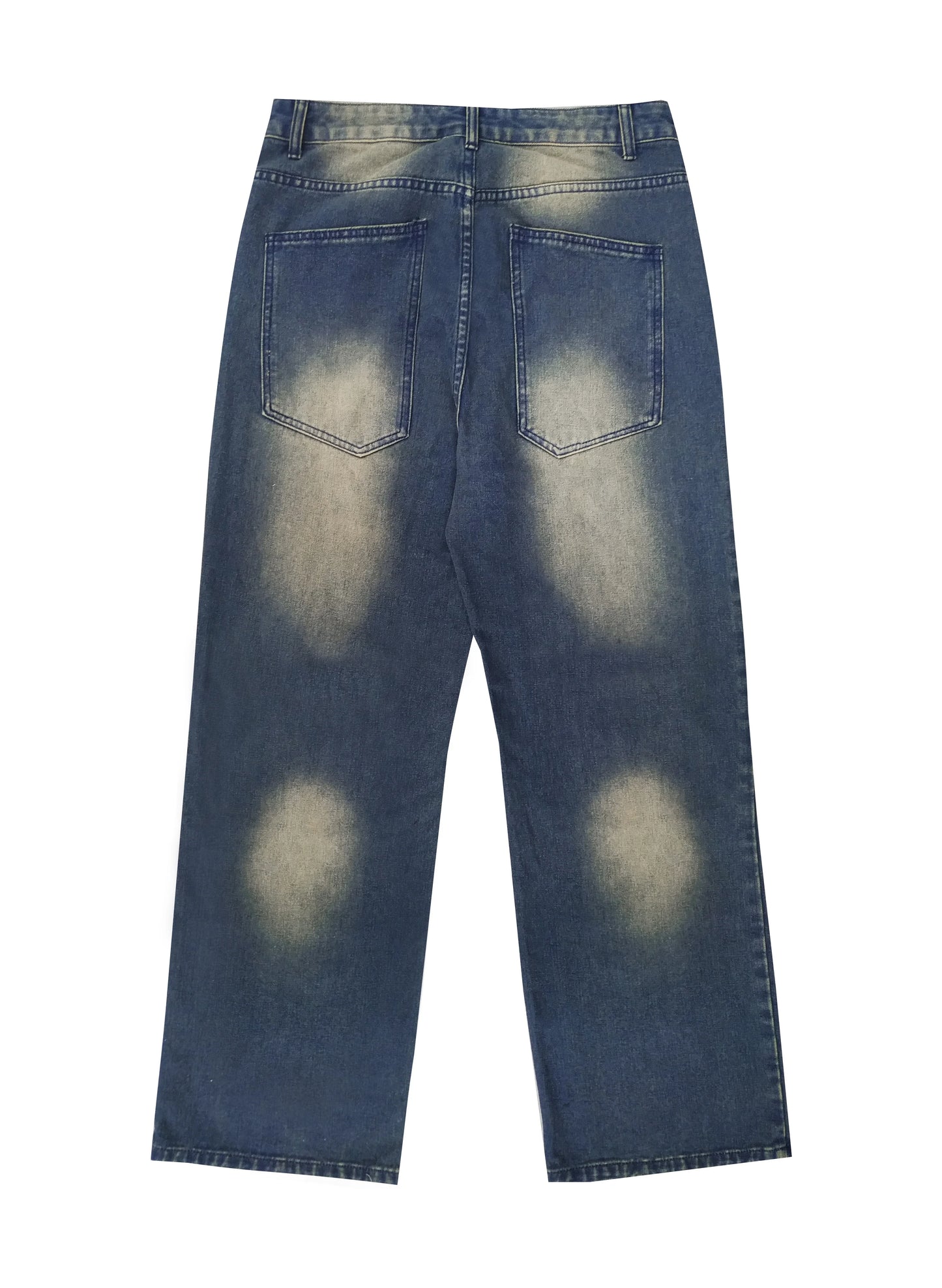 Vintage Blue Baggy Wide Leg Jeans Men Washable Casual Pants Y2k Worn Out Straight Loose Pants Hiphop Trendy Street Men'S Clothes