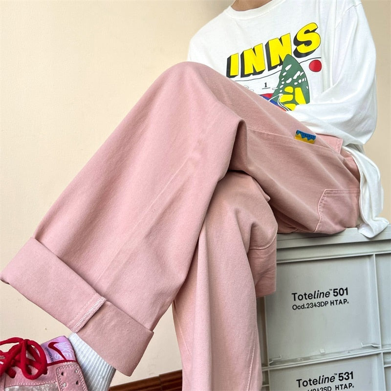 Straight Leg Men's Cargo Pants Straight Leg Fashion Elastic Waist Casual Trousers Harajuku Male New Brand Pants