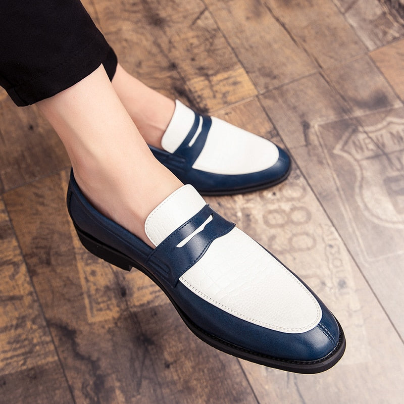 saferido Fashion Men Loafers Slip On Classic British Style Casual Dress Shoes Classic Social Leather Shoes Elegant Original Boat Shoes