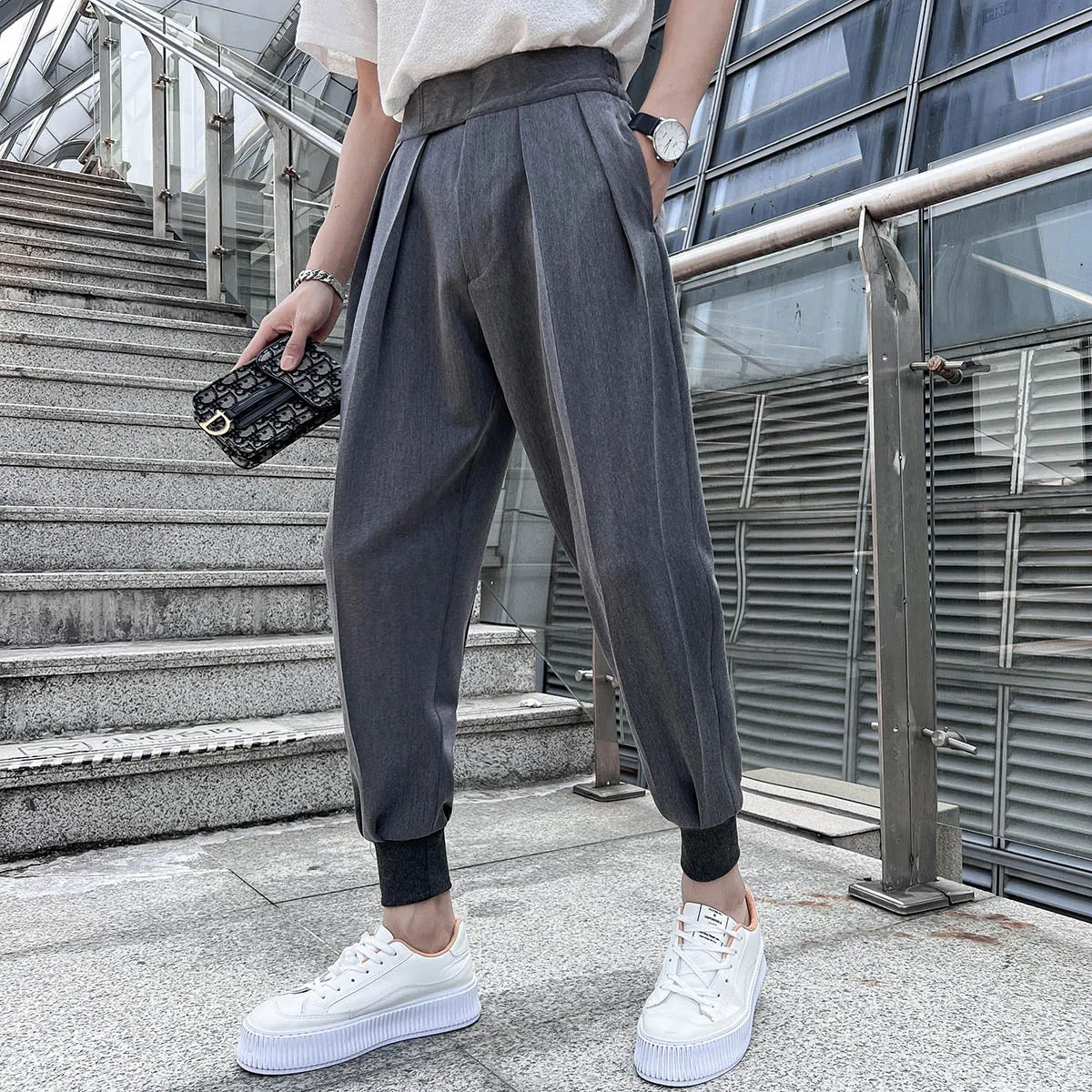 saferido Trouser Men Solid Color Pants High Quality Men Dress Pant British Style Pant Men Formal Wear Men Casual Pants 29-36