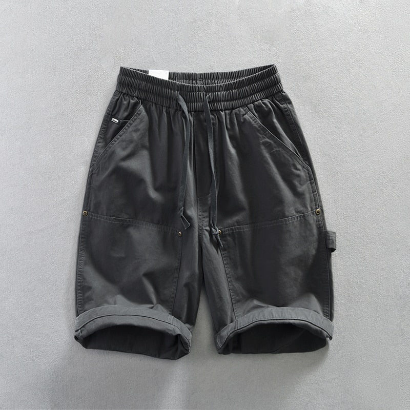 Summer Cotton Shorts Men Oversize 4XL Breathable Vintage Drawstring Casual Comfortable Shorts
