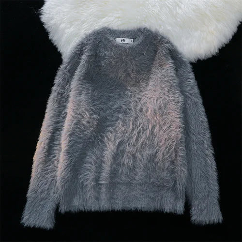 Men Autumn Winter New Oversize Solid Color Knitted Jumpers Male O-neck Sweater Tops Men Long Sleeve Warm Pullovers I594