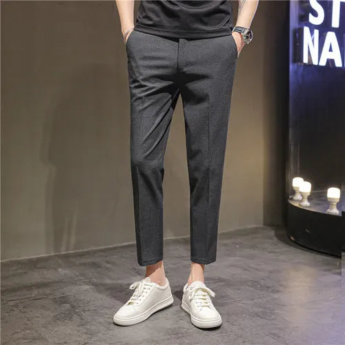 saferido British Style Summer Thin Business Dress Suit Pants Men Clothing Slim Fit Casual Office Trousers Formal Plus Size 28-38