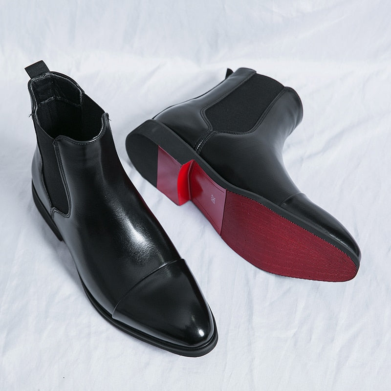 saferido Men Formal Ankle Boots Business Casual High Quality Men Dress Office Chelsea Boots Male Slip-On Oxfords Luxury Designer Shoes