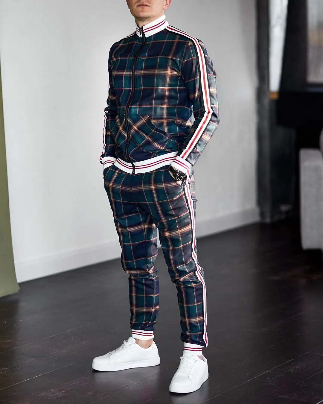 saferido Men's Suit Autumn Casual Men's Clothing European and American Fashion Brand Large Size Sportswear Two-piece Set