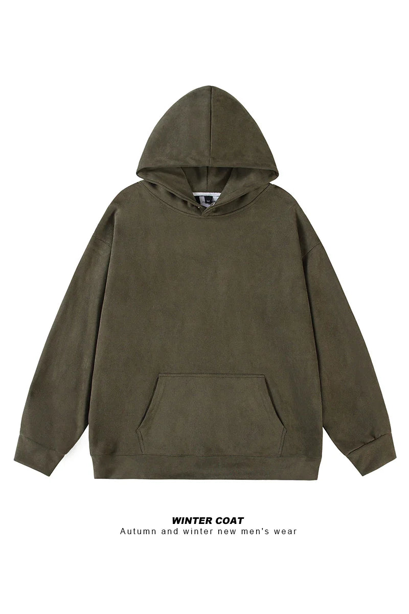 saferido Fall Men Sweatshirts Japanese Streetwear Vintage Trend Unisex Couple Loose Harajuku Casual Fleece Hoodies Coat