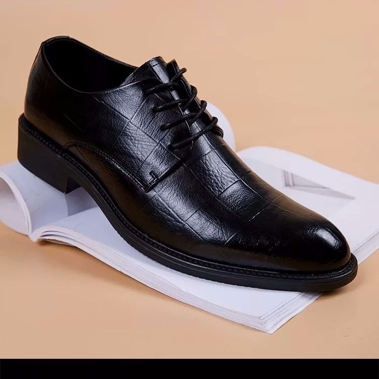 saferido New Black Men Suit Shoes Party Men's Dress Shoes Italian Leather Formal Shoes Men Office