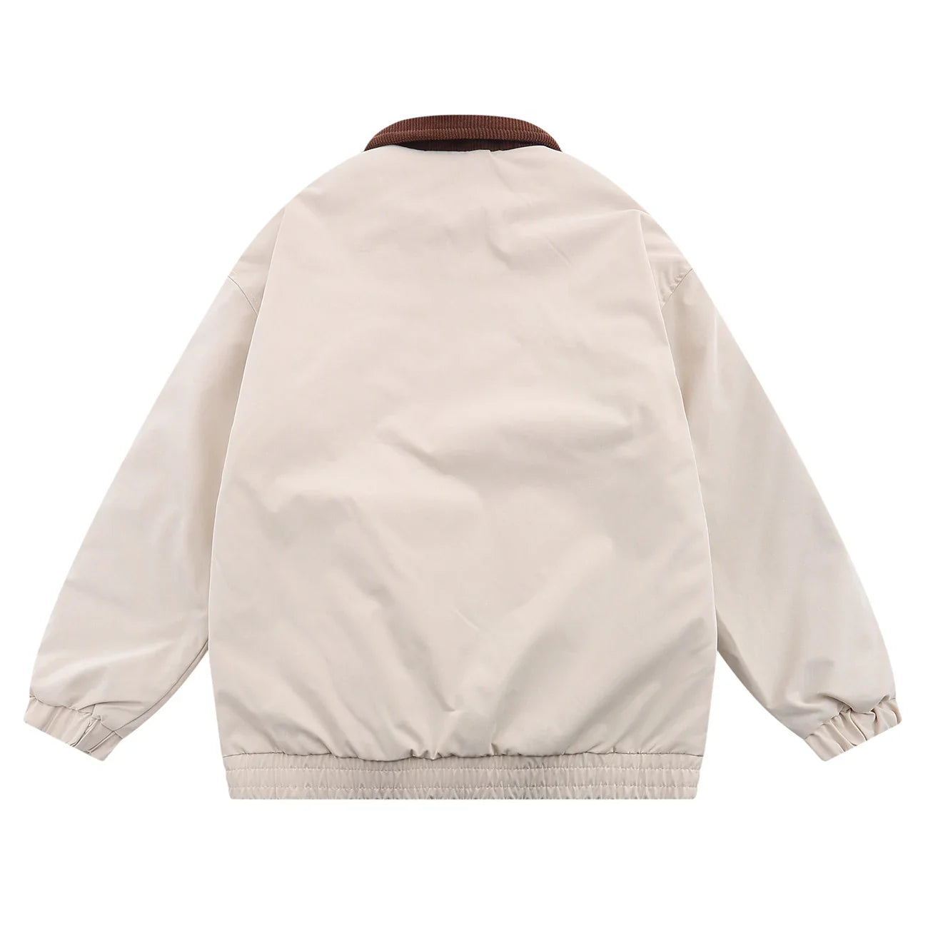 Fashion Vintage Zipper Jacket Coat Men Harajuku Vintage Embroidered Polo Jacket Casual Baseball Outwear Tops Thick