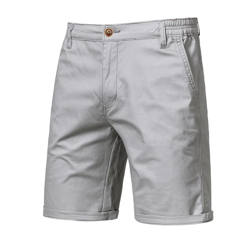 Men Shorts Summer Cotton Middle Waist Male Casual Business Men Shorts Printed Beach Stretch Chino Classic Fit Short Homme