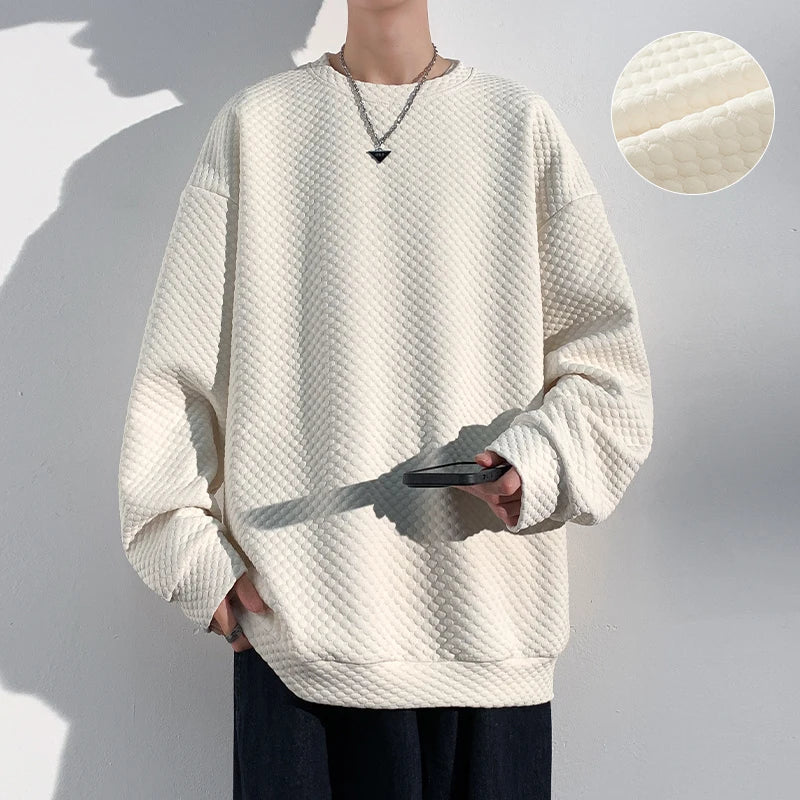saferido Autumn New Hoodies Dot O-neck Sweatshirt Mens Streetwear Casual Fashion Mens Oversized Korean Harajuku Pullover 5XL-M