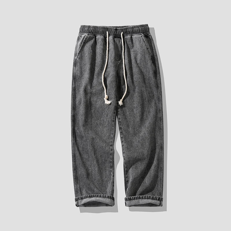 saferido Men'S Loose Jeans Korean Classic Straight Wide Legged Pants Fashion Jeans Street Hip Hop Pants Casual Work Pants