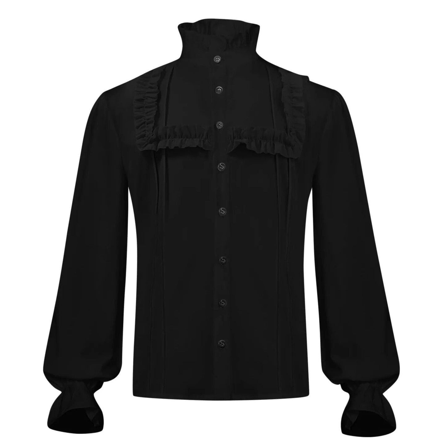 Men Pirate Shirt Vampire Renaissance Victorian Steampunk Gothic Ruffled Medieval Halloween Cosplay Costume Clothing Chemise Tops