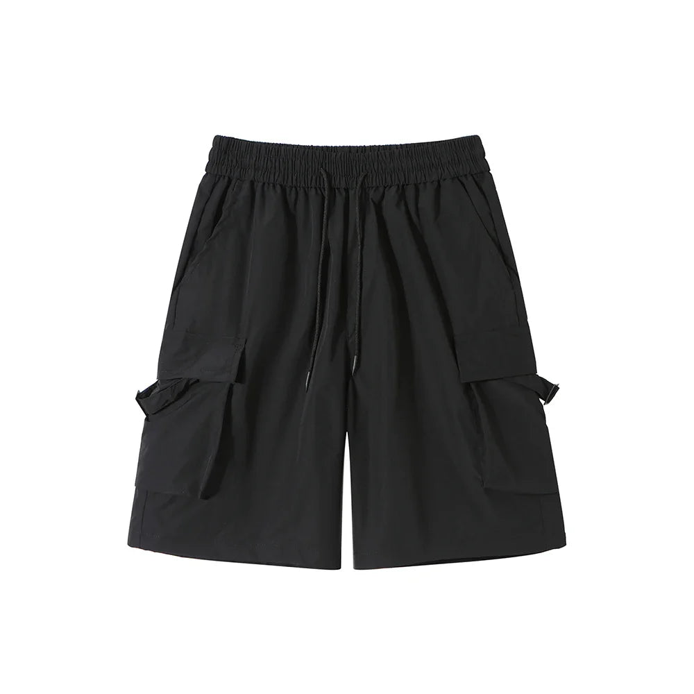 saferido Korean Streetwear Cargo Shorts for Men 2024 Summer Y2K New Multi Big Pocket Retro Casual Loose Shorts Men Versatile Summer Short