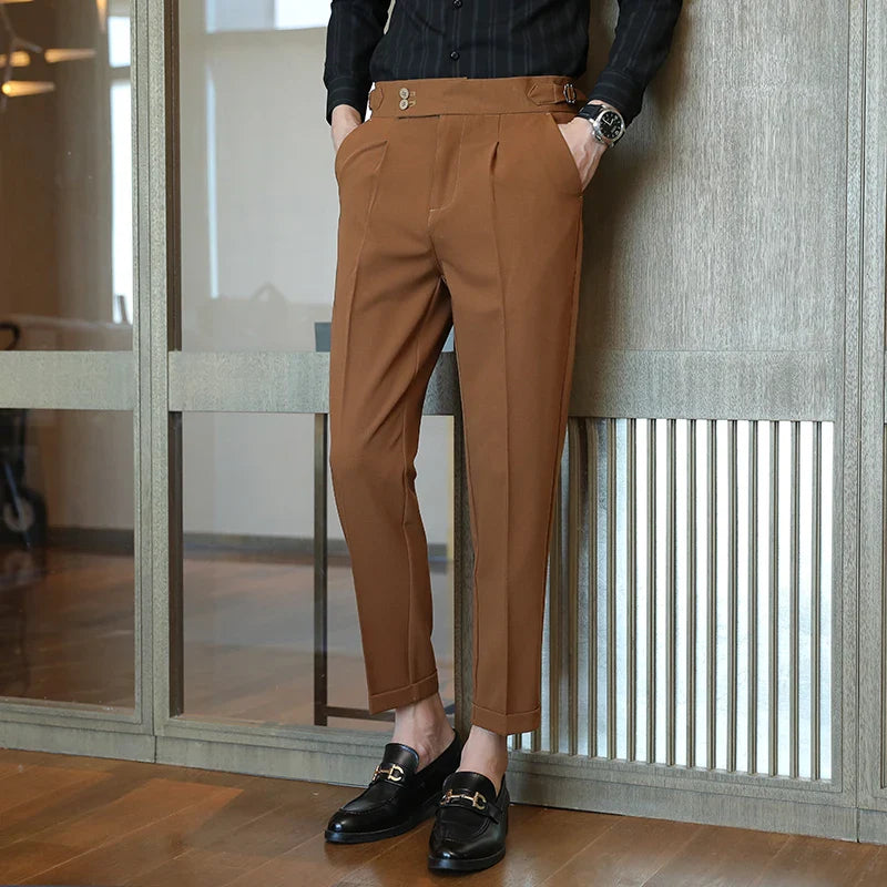 saferido Men's Spring High Quality Business Suit Trousers /Male Slim Fit Solid Color Leisure Dress Suit Pants Homme 29-38