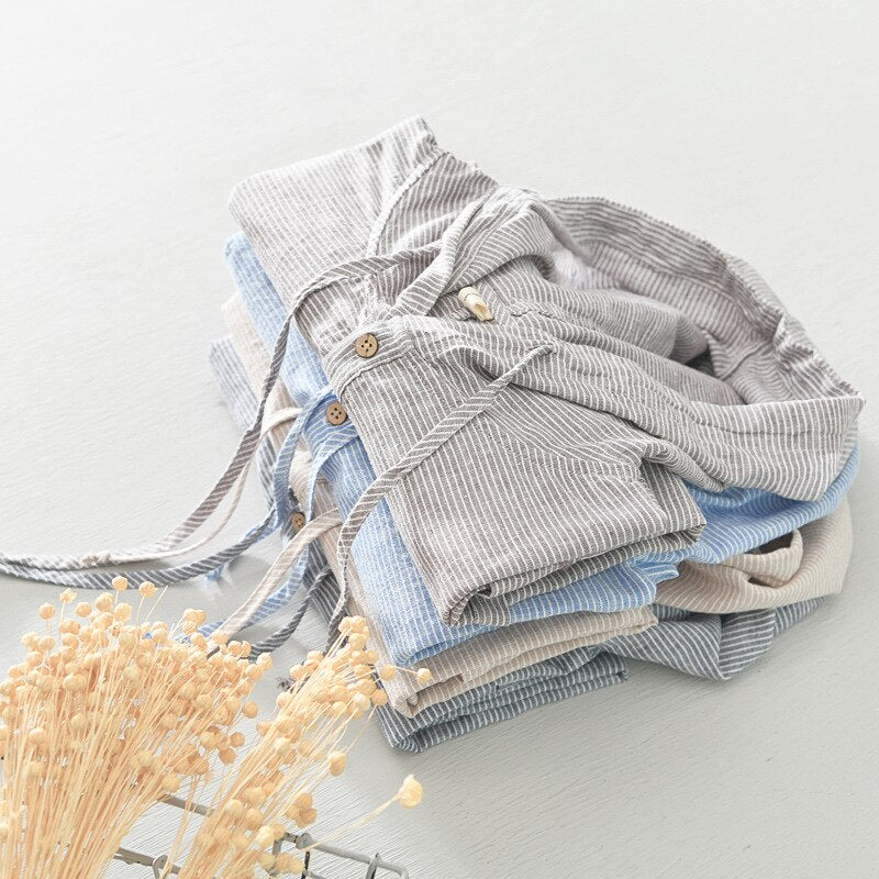 Summer Fashion Men Shirts Short Sleeve Vintage Casual Cotton Linen Shirt Men Tee Stripe Designer Pullover Hooded T-Shirt Hombre