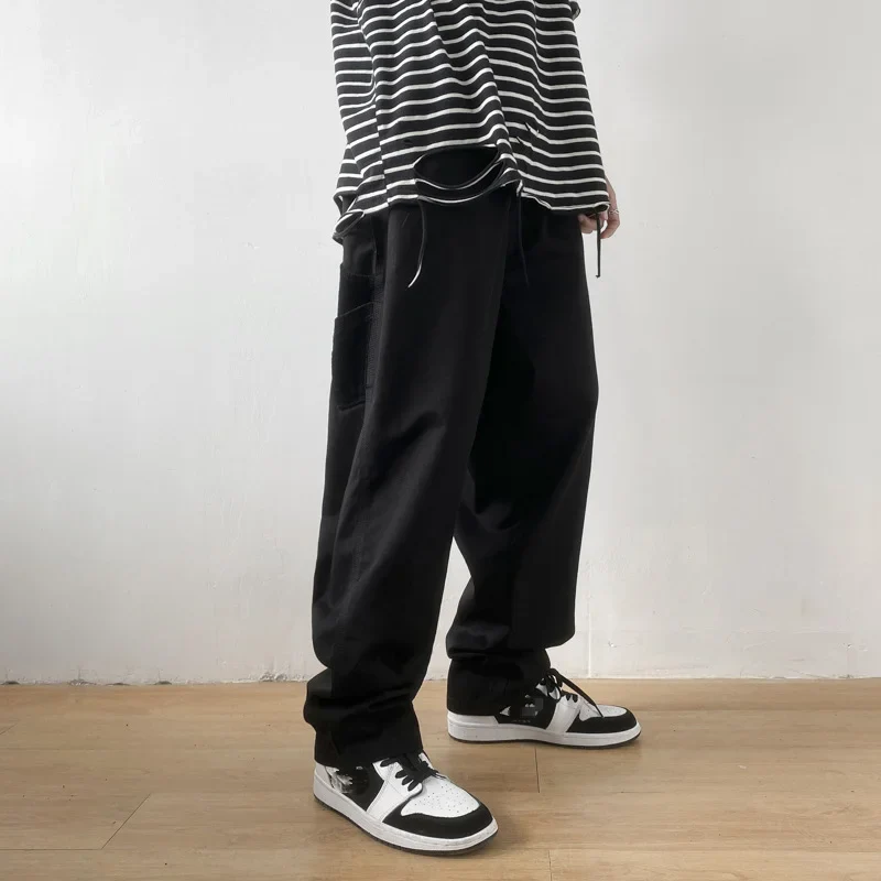 saferido Men's Overalls Vintage Baggy Straight Pants Spring Summer Casual Sweatpants Fashion Oversized Trousers Male Bottoms Y2K Clothes