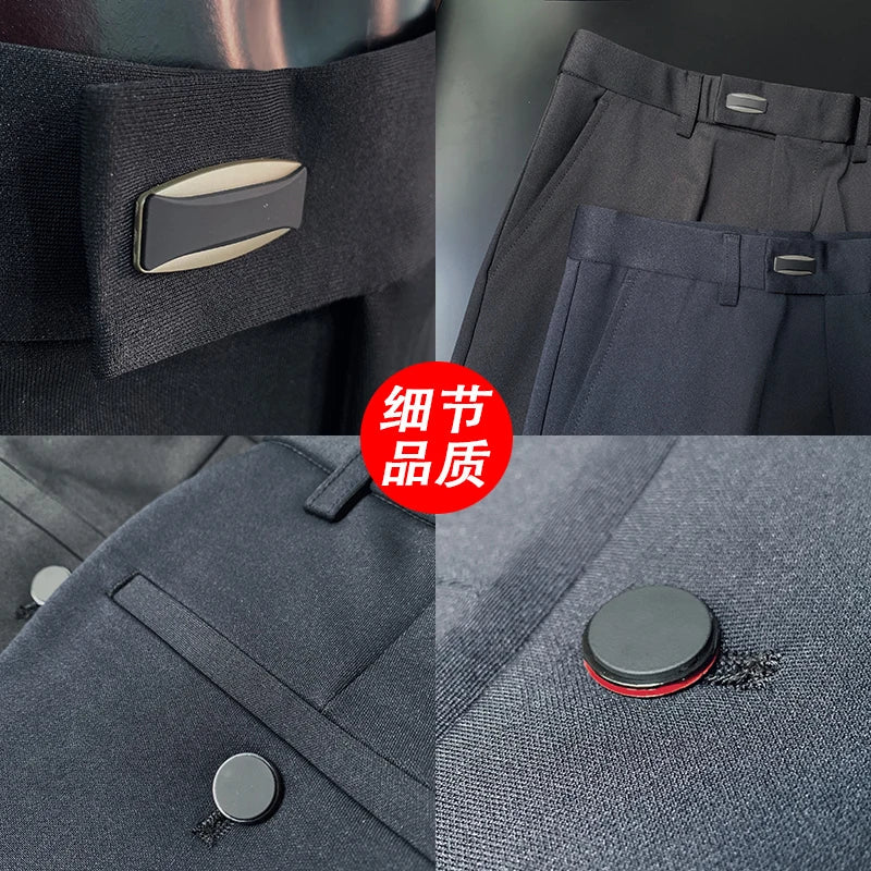 saferido Men's Suit Pants Spring and Summer New High-quality Slim Pants Fashion Casual Nine-point Pants Men's Clothing Formal Trousers
