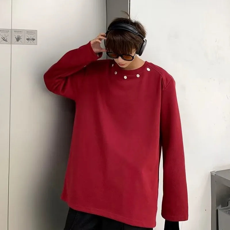saferido Y2k Hoodies Men O-neck Loose Japanese Harajuku Outwear BF Couples Youthful Vitality All-match Streetwear High Street Autumn Ins