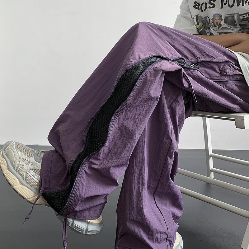 saferido Trendy Y2K Solid Cargo Pants Men's Multi Flap Pocket Trousers Loose Casual Outdoor Pants Harajuku Lightweight Cargo Pants