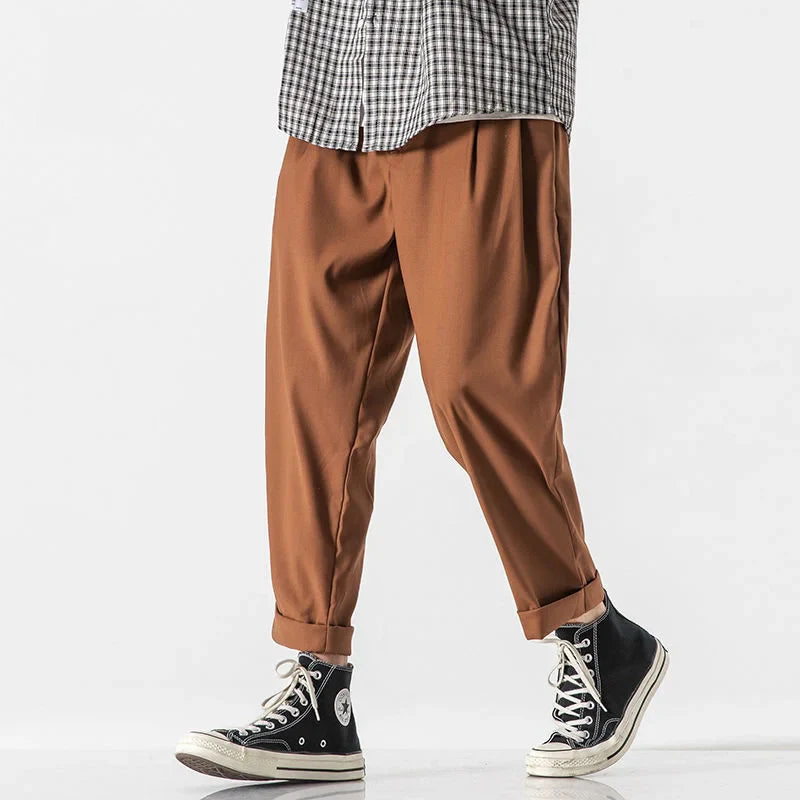 saferido Loose Trend Casual Pants Men's Loose Wide Leg Baggy Pants Fashion Spring And Summer Solid Color All-match Sports Overalls