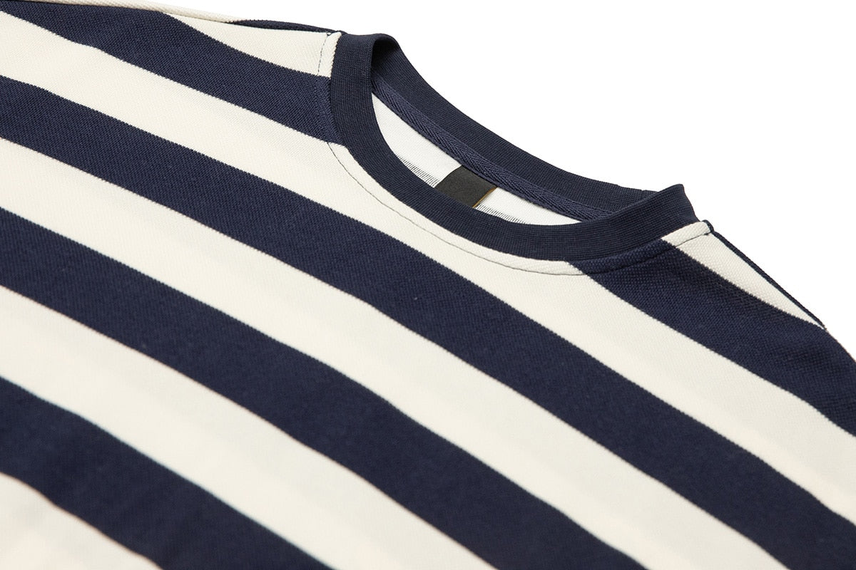 Color Match Striped 100% Cotton Short Sleeve Summer Tshirts for Men Round Neck Retro Patchwork Oversized Tees Casual Tank Tops