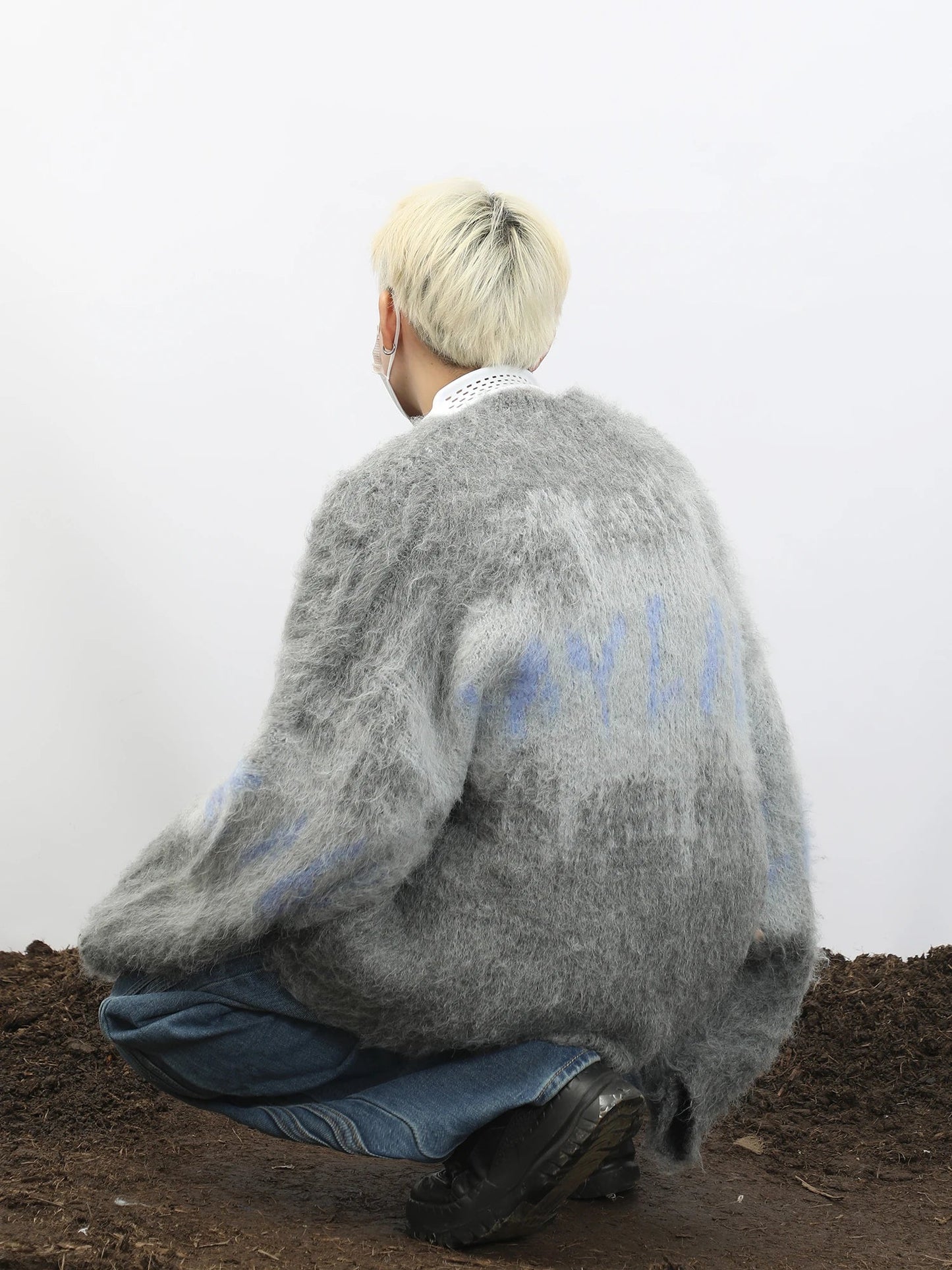 saferido Korean Vintage Thickened Gradient Slouchy Sweaters Knitted Sweaters for Men's Loose and Popular Autumn and Winter Sweaters
