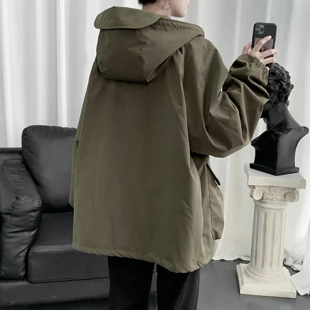 saferido Mens Y2k Jacket High Street Energy Wind Work Clothes Assault Jacket Autumn Fashion Trend Oversized Casual Loose Men'S Wear