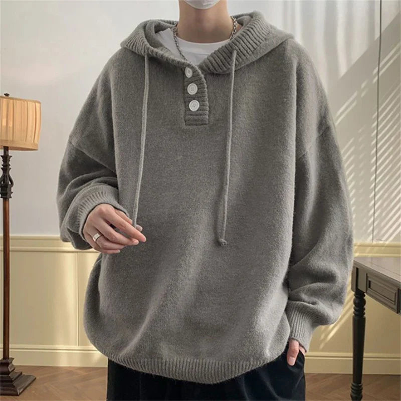 saferido Knit Sweater Men Pullover Sweaters Loose Tops Spring Autumn Male Sweaters Hoodies