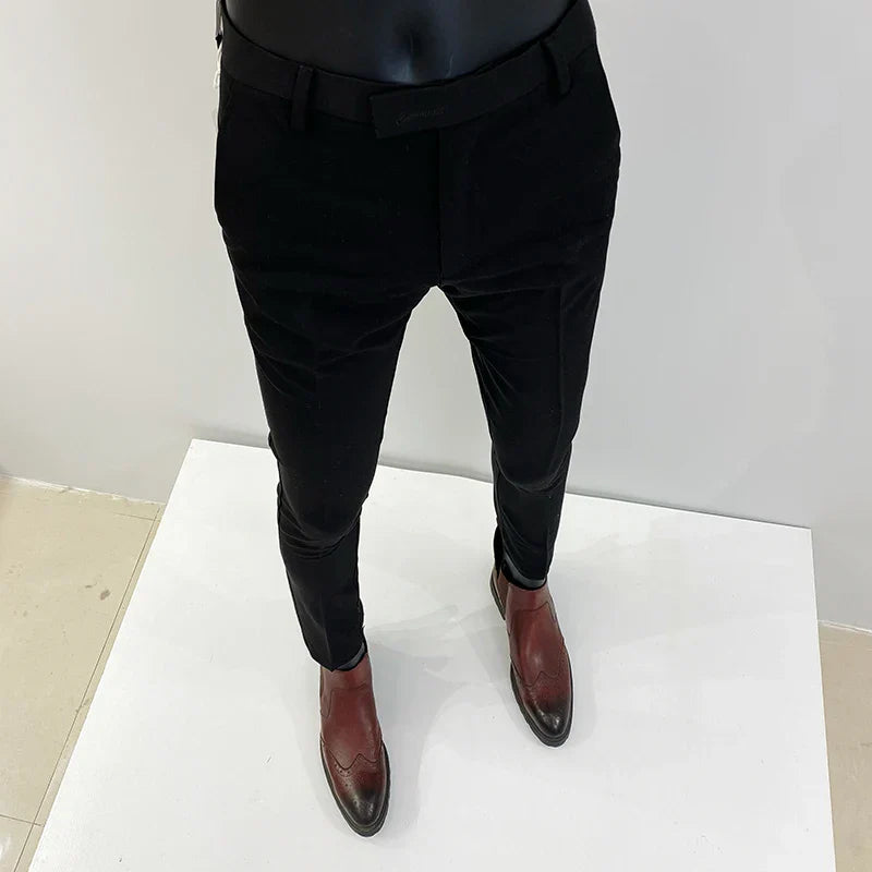 saferido Male Casual Business Dress Pants British Style Slim Fit Classic Formal Office Social Pants for Men Wedding Party Trousers
