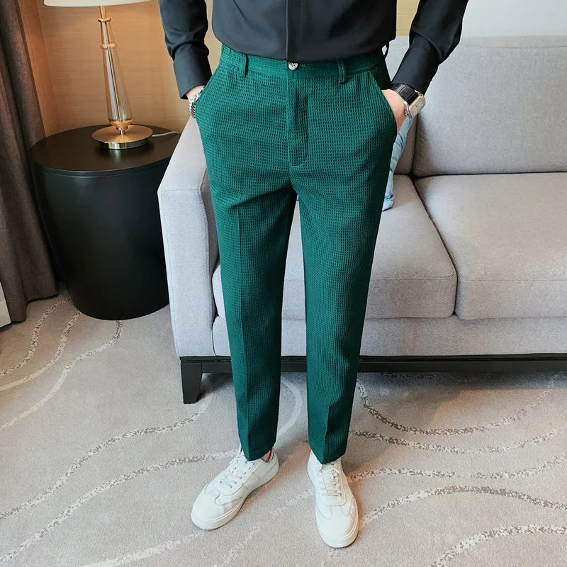 saferido Men's Suit Trousers Spring And Summer Business Casual Pants Men's Fashion High-Quality Solid Color Slim Trousers Men 28-36