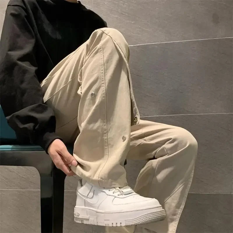 saferido Men's Casual Pants Pocket Trousers Male Straight Aesthetic Baggy Sale Free Shipping Classic Summer Y2k Fashion Korean Style Long