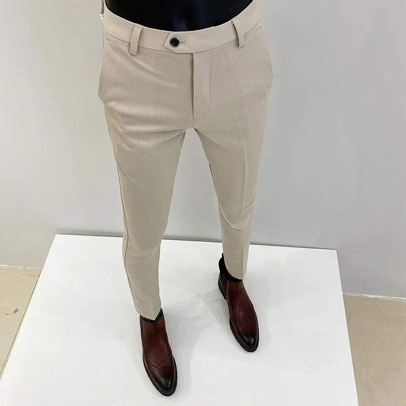 saferido Spring/Summer New Suit Pant Mens Korean Slim Business Formal Pants Black Beige Men Office Work Men Trousers