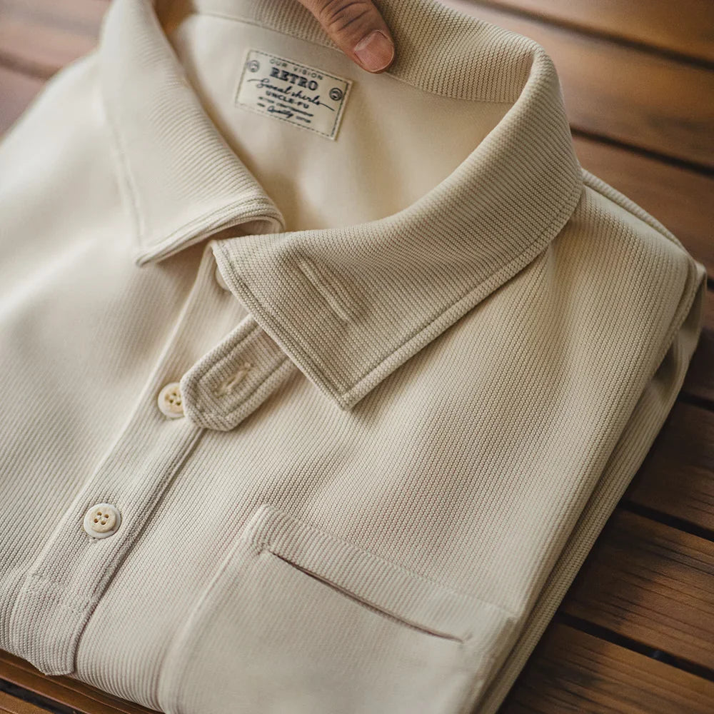 saferido Men's Half-Placket Sweatshirt American Retro Casual Polo Collar Shirt Cozy Style Lapel Pullover for Men Spring and Autumn