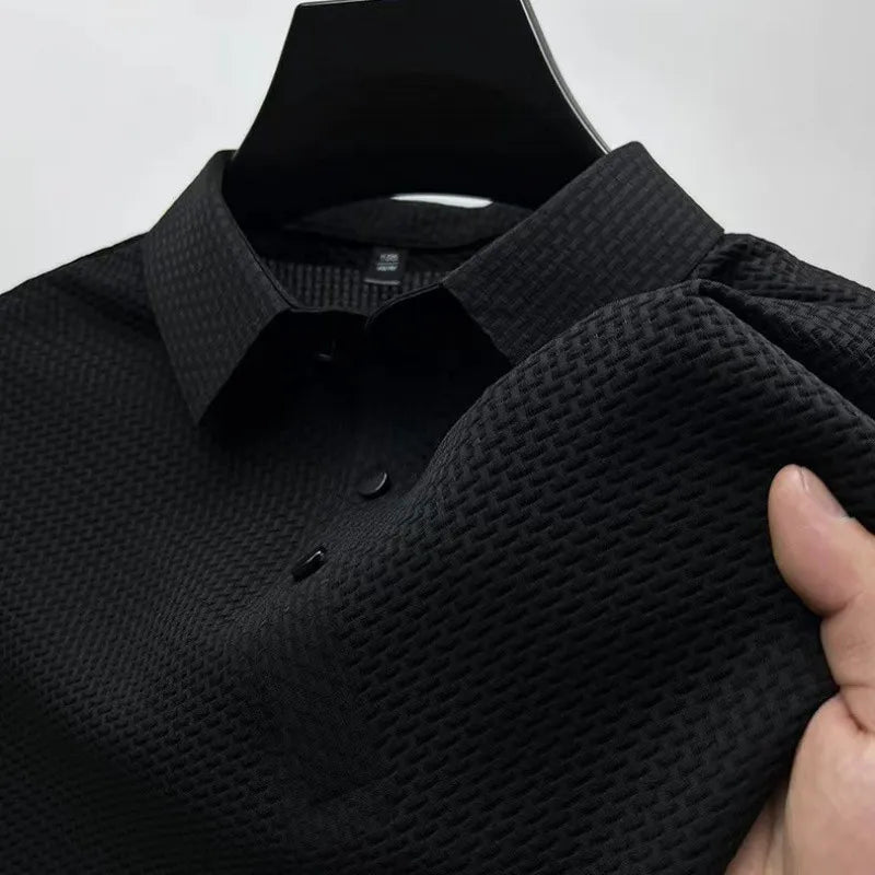 Men's High-End Mesh Ice Silk Short-Sleeved T-Shirt Shirt Short-Sleeved