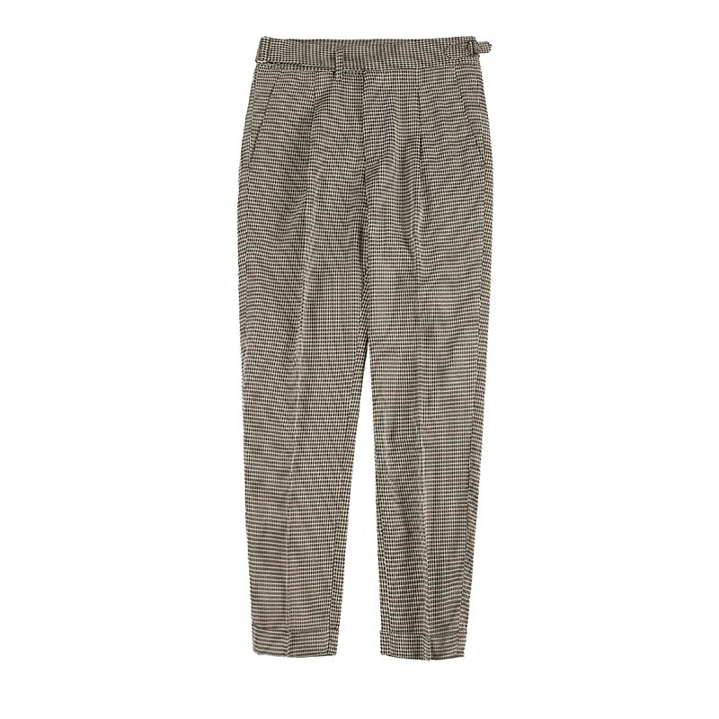 saferido British Style Dress Suit Pant Man Plaid Suit Pant Men Designer Gentlemen Business Casual Work Pant Trousers
