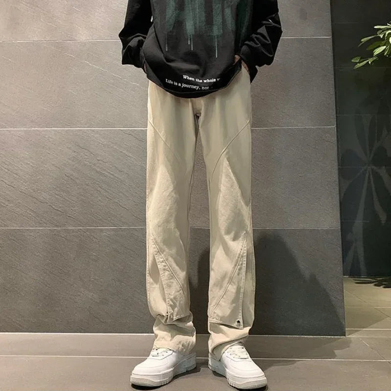 saferido Men's Casual Pants Pocket Trousers Male Straight Aesthetic Baggy Sale Free Shipping Classic Summer Y2k Fashion Korean Style Long