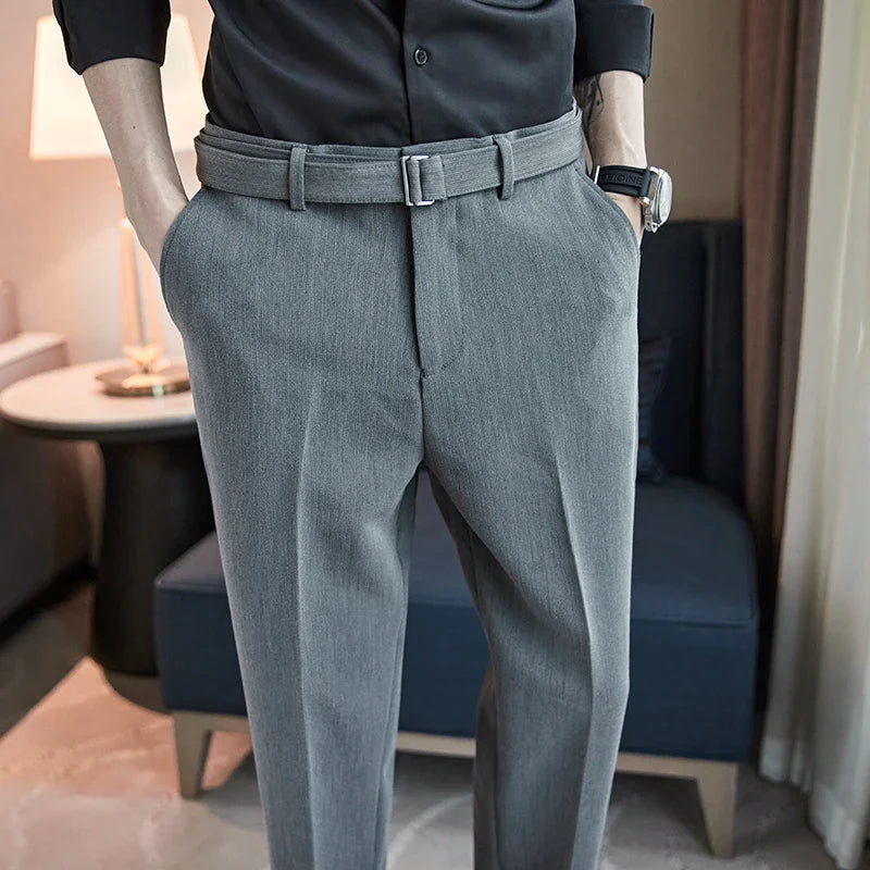 saferido British Fashion Versatile Slim Long Pants Men's Fashion Spring Clothes Office Suit Trousers Men Luxury Casual Suit Pants