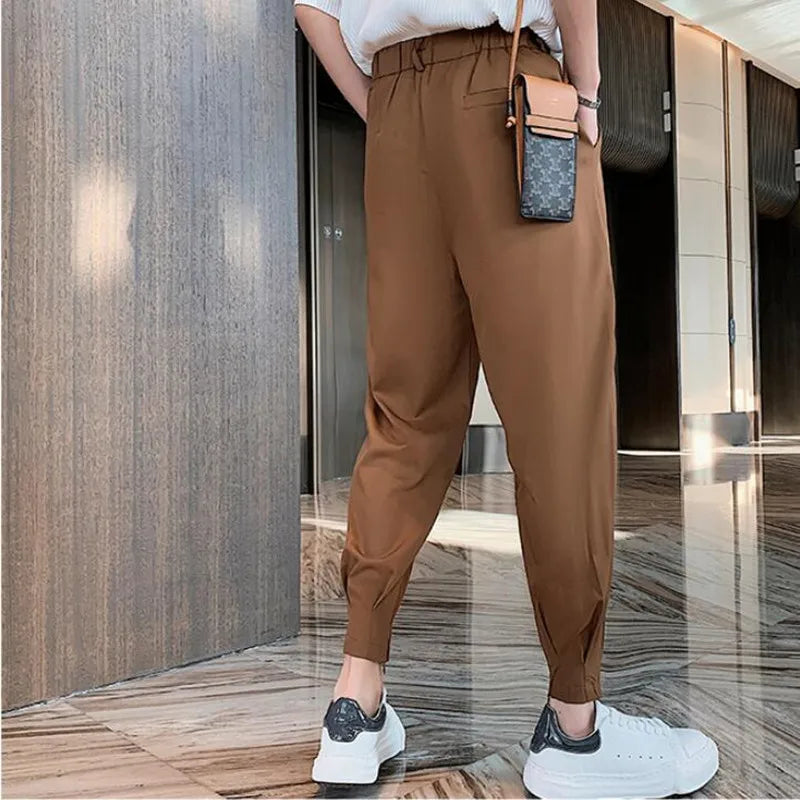 saferido Men Sspring High Quality Business Casual Pants/Male High quality Elastic waistline Haroun Pants Plus Size S-3XL